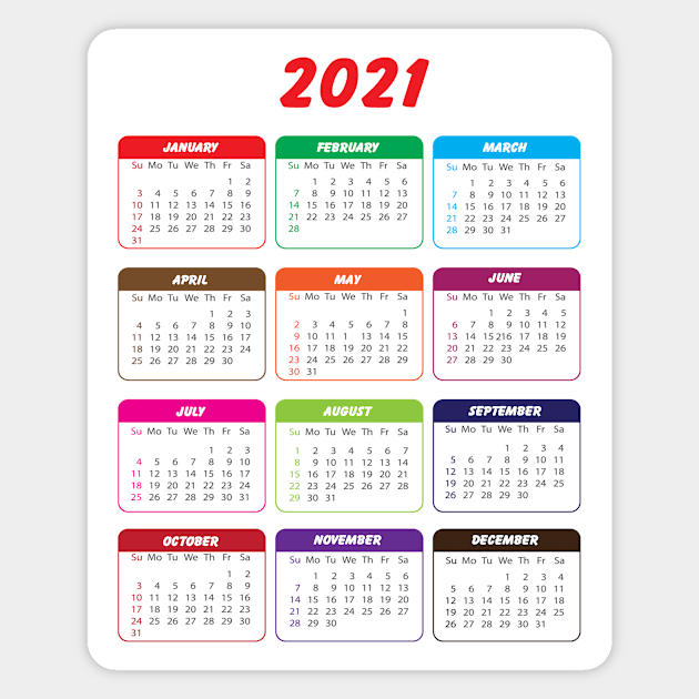 Calendar 2021 Magnet by k&f